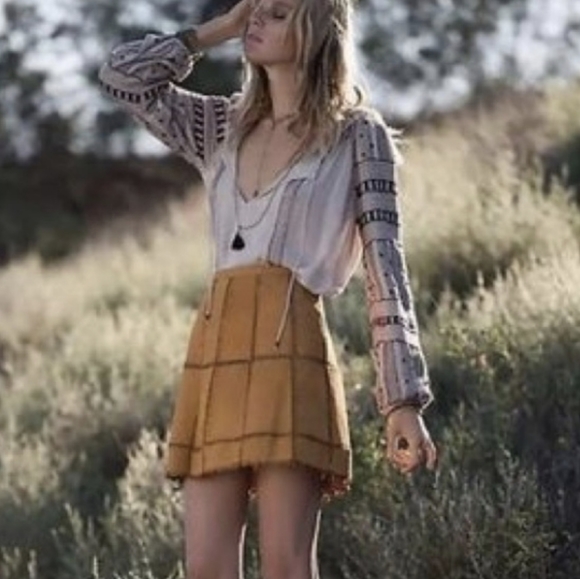 Free People Piece Out (Real Leather) Skirt - Picture 2 of 6